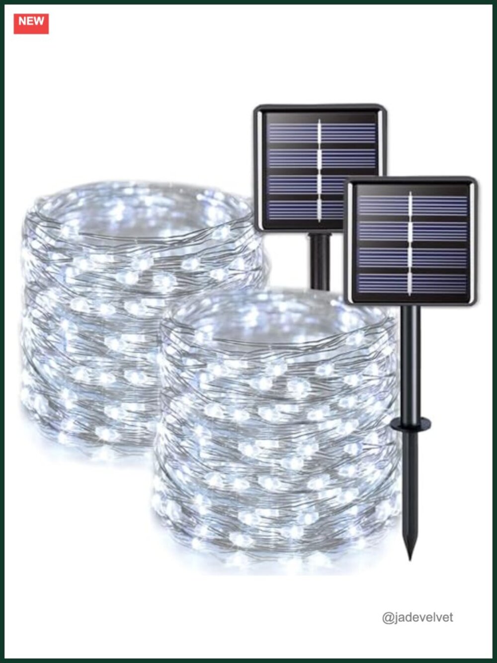 JMEXSUSS 2 Pack Solar String Lights Outdoor 200 LED 66FT